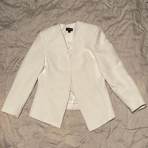 Topshop women’s white textured asymmetrical blazer